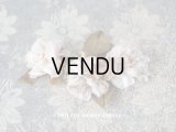 アンティーク  薔薇の布花  パウダーピンク ドールハット用 クォーター・ロゼット咲き