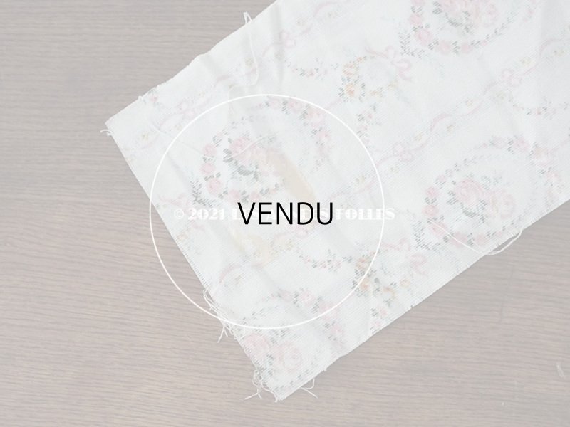 画像6: アンティーク コットン製ファブリック  薔薇のリース　＆　ガーランド クリーム色