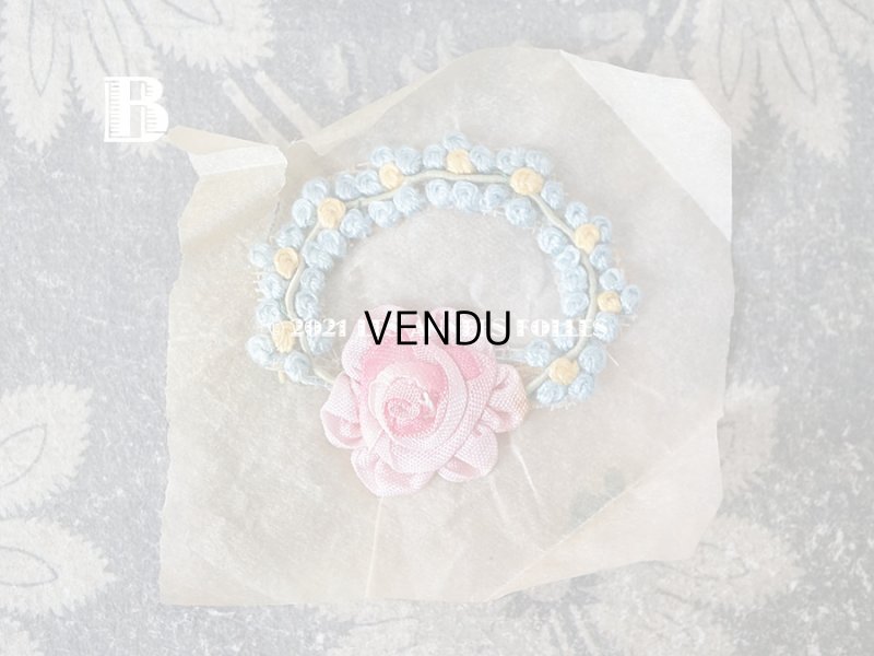 画像4: アンティーク ロココモチーフ  ピンクの薔薇 & 勿忘草のリース