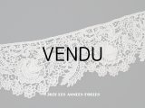 19世紀末 アンティーク ニードルレース　薔薇　＆　リボン　立体的な花びら 49cm 7.5cm幅
