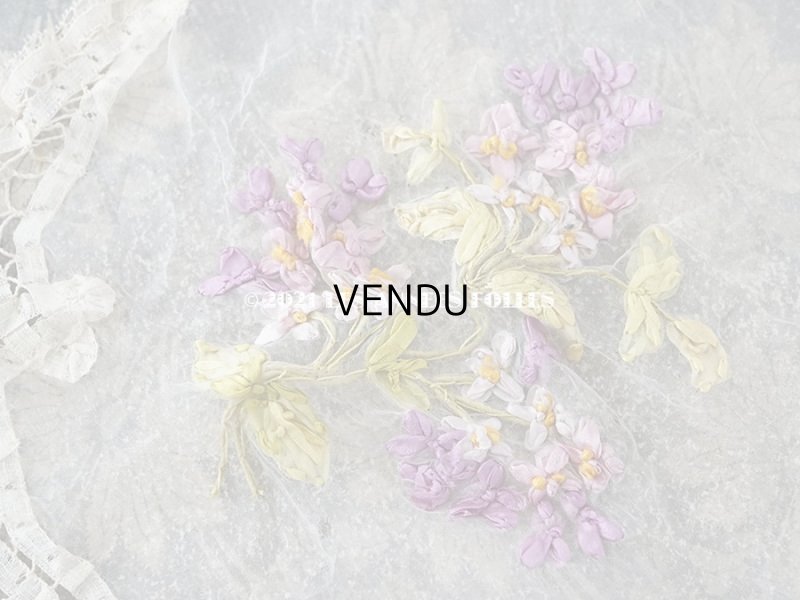 画像5: アンティーク リボン刺繍 & レース　シルクシフォンのストール　25×190cm