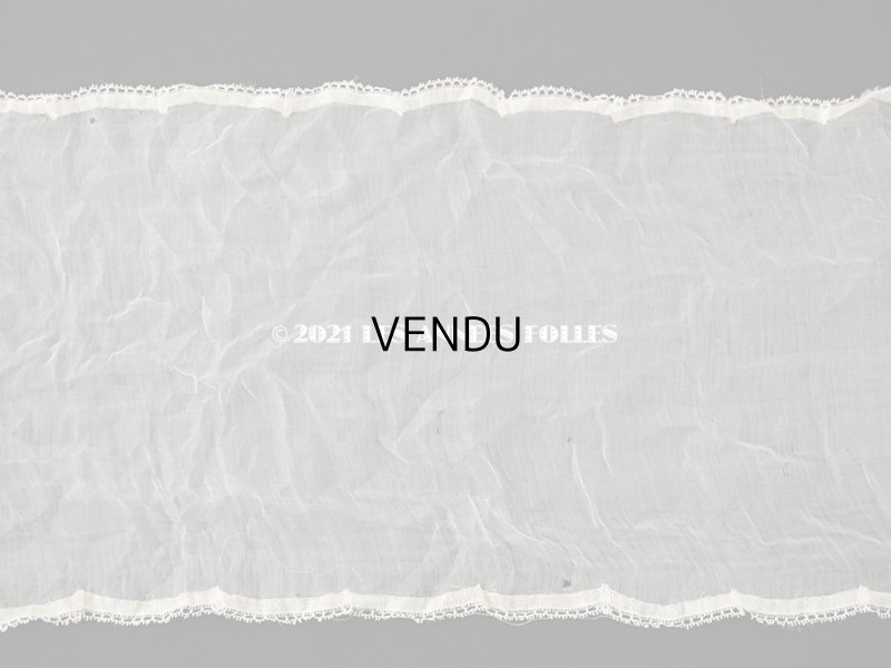 画像11: アンティーク リボン刺繍 & レース　シルクシフォンのストール　25×190cm