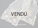 アンティーク リボン刺繍 & レース　シルクシフォンのストール　25×190cm