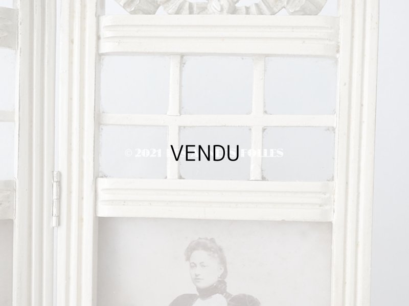 画像7: 1900年代 アンティーク 　リボンモチーフのフォトフレーム ダブル　折りたたみ式