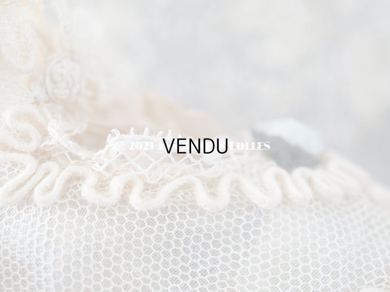 画像9: 1920年代 アンティーク 　水色のロココモチーフ付き ベビーシューズ  コード刺繍