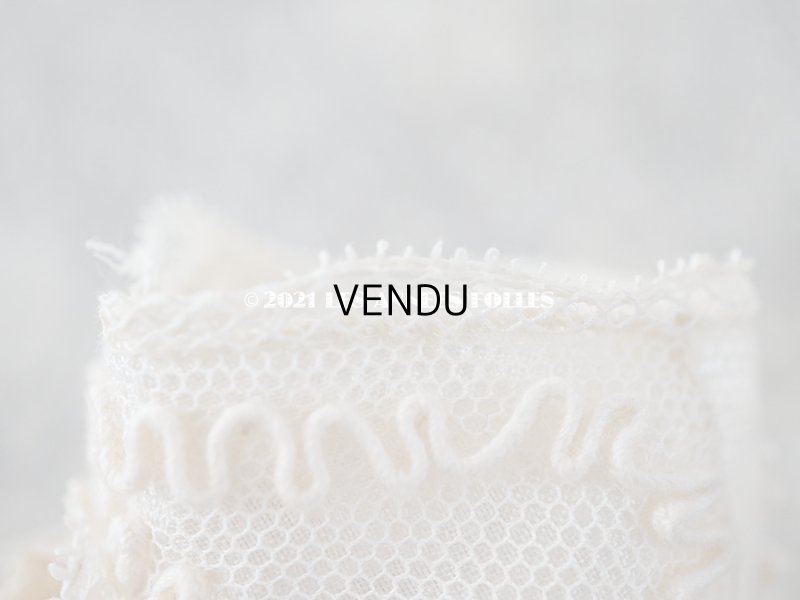 画像6: 1920年代 アンティーク 　水色のロココモチーフ付き ベビーシューズ  コード刺繍