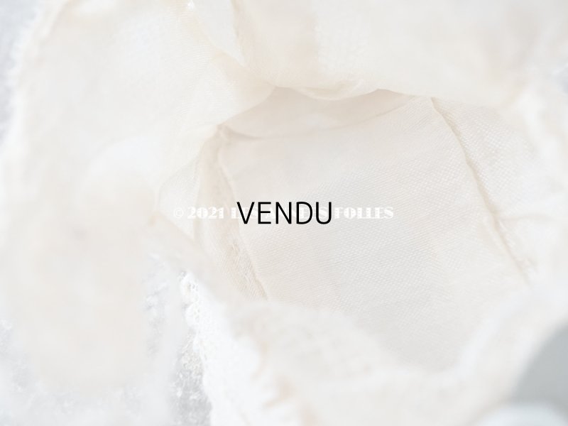 画像15: 1920年代 アンティーク 　水色のロココモチーフ付き ベビーシューズ  コード刺繍