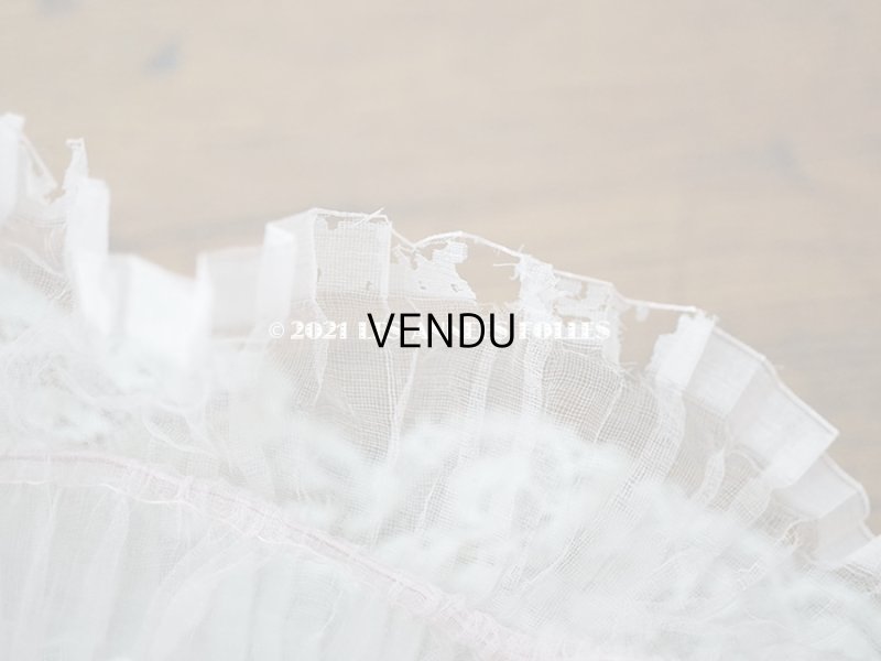 画像13: 1900年代 アンティーク ドールハット レース & ピンクのシルクシフォン & 薔薇の布花付き