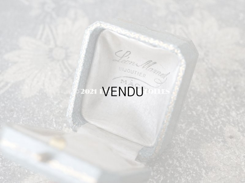 画像8: 1900年代 アンティーク ジュエリーボックス 薔薇のガーランド　金彩入り グレイッシュブルー