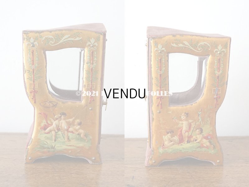 画像4: 1900年代 アンティーク 天使のセダンチェア  スモーキーピンク＆ライラック