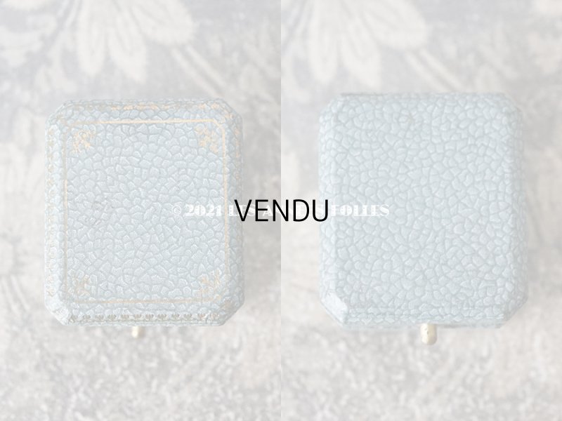 画像3: 1900年代 アンティーク ジュエリーボックス 薔薇のガーランド　金彩入り グレイッシュブルー