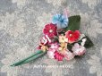 画像1: アンティーク 布花 ベルベットの花　＆　鈴蘭　＆薔薇のブーケ (1)