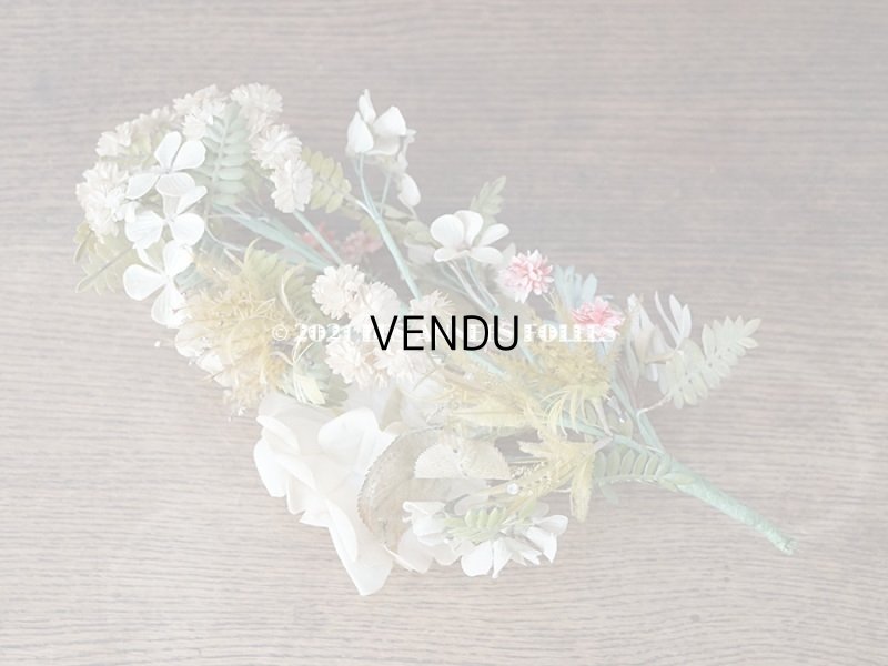 画像10: 19世紀末 アンティーク 　ウェディングブーケ 大きな薔薇 &　白菫　＆　赤詰草 ＆白詰草　結婚式 グローブ・ド・マリエ