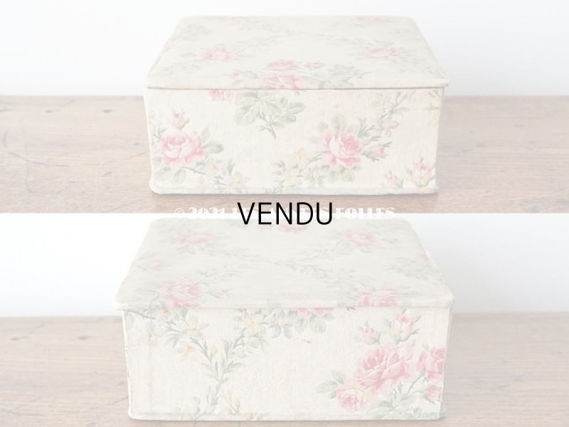 画像6: アンティーク カルトナージュボックス ピンクの薔薇のガーランド