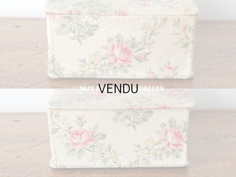 画像7: アンティーク カルトナージュボックス ピンクの薔薇のガーランド