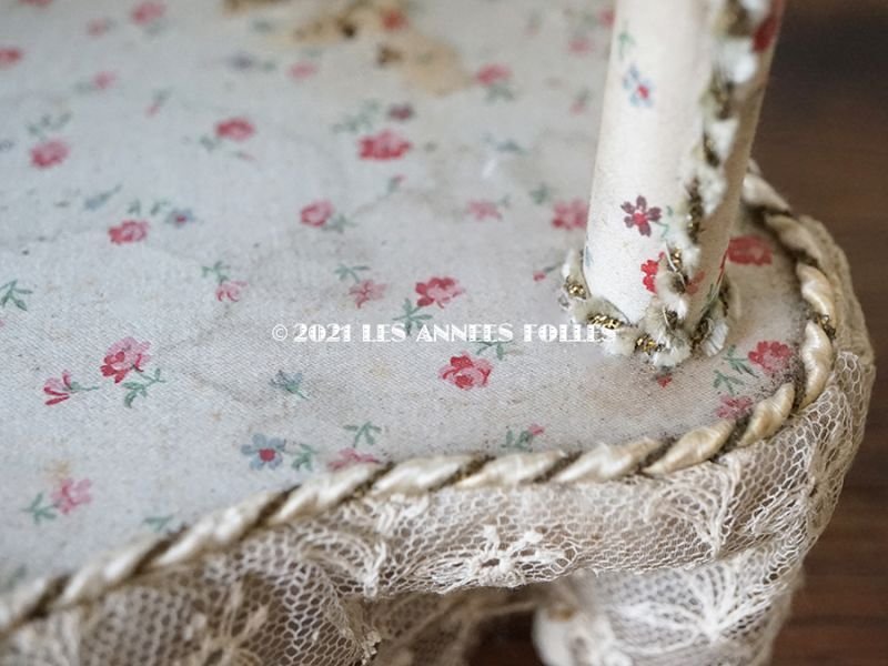 画像14: 1900年頃 カルトナージュラック コワフーズ 鏡台 小さな薔薇模様 子供用の玩具 