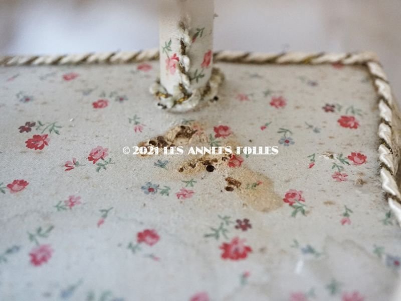 画像12: 1900年頃 カルトナージュラック コワフーズ 鏡台 小さな薔薇模様 子供用の玩具 