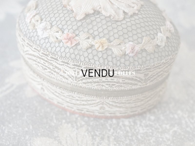 画像5: アンティーク　シルク製 6色の薔薇のロココトリム付 ボックス 紙箱