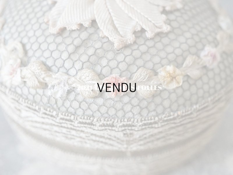 画像8: アンティーク　シルク製 6色の薔薇のロココトリム付 ボックス 紙箱