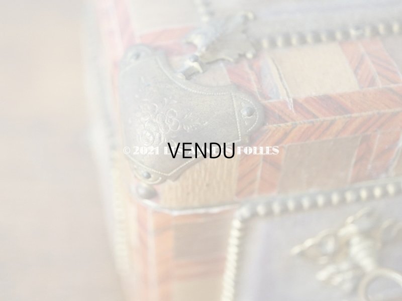 画像11: 19世紀 アンティーク ナポレオン3世時代 お菓子箱 ハンドル & 鍵　＆　脚付き チョコレートボックス 木箱 