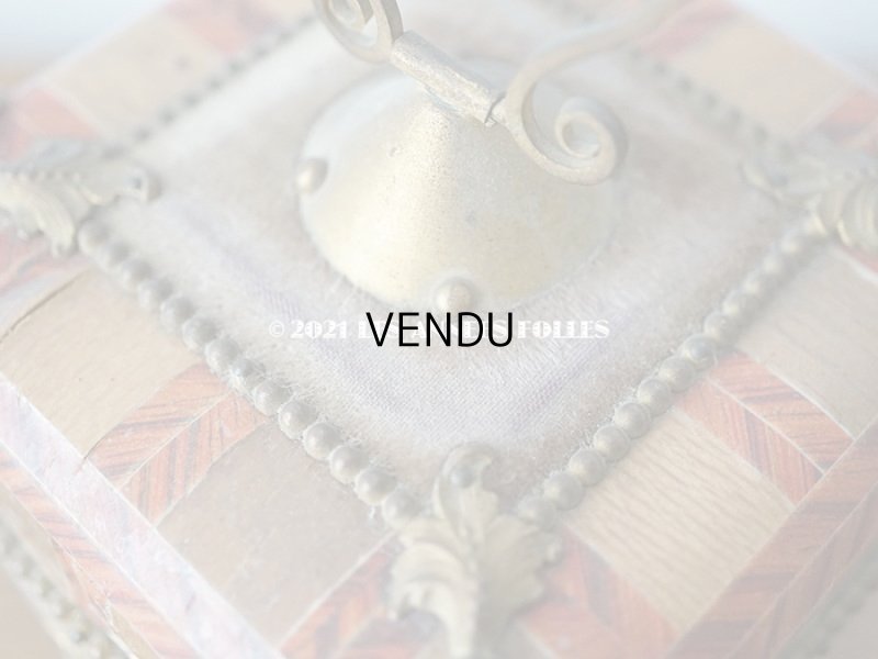 画像12: 19世紀 アンティーク ナポレオン3世時代 お菓子箱 ハンドル & 鍵　＆　脚付き チョコレートボックス 木箱 