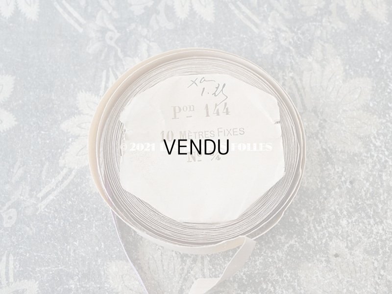 画像6: 1900年代 アンティーク シルク製 サテンリボン 極細 5mm幅  ラヴェンダー色　3.5m