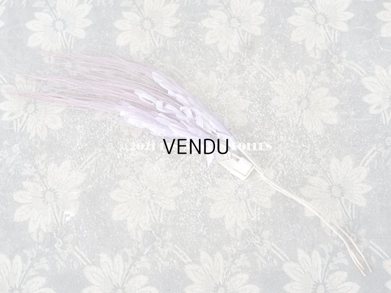 画像6: 未使用 アンティーク 帽子用 麦の穂のコサージュ  ラヴェンダー色 ラベル付き