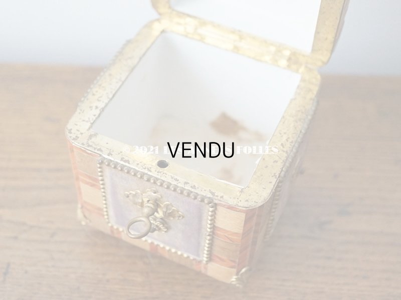 画像10: 19世紀 アンティーク ナポレオン3世時代 お菓子箱 ハンドル & 鍵　＆　脚付き チョコレートボックス 木箱 