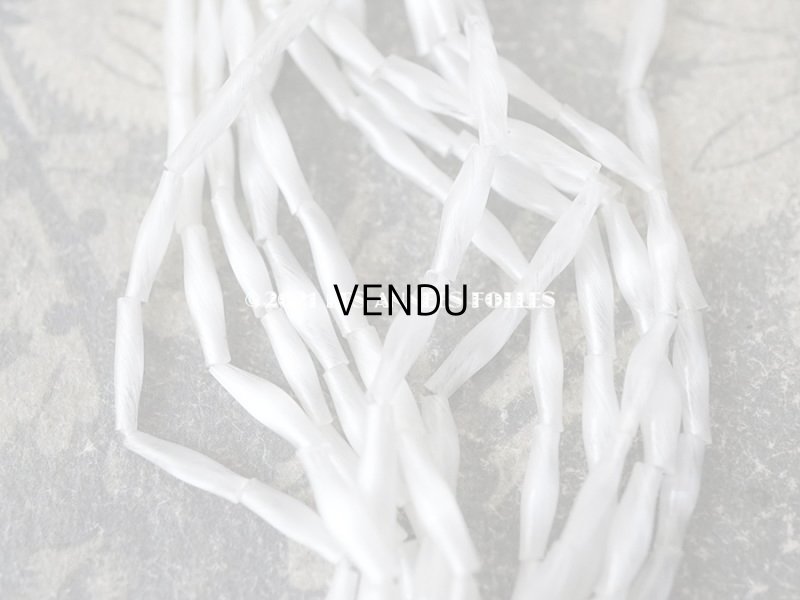 画像5: アンティーク スフレビーズ パールホワイト  2×8mm 吹きガラス製ビーズ 約300ピースのセット