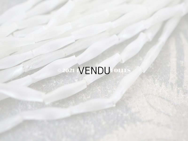 画像6: アンティーク スフレビーズ パールホワイト  2×8mm 吹きガラス製ビーズ 約300ピースのセット