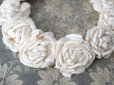 画像3: アンティーク 薔薇の布花のティアラ　ヘッドリース オフホワイト　＆　アイボリー
