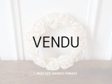 アンティーク 薔薇の布花のティアラ　ヘッドリース オフホワイト　＆　アイボリー