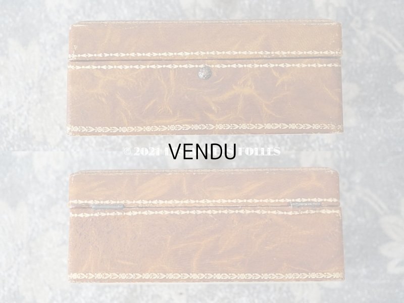 画像5: アンティーク 本革製 パフュームボックス 薔薇のガーランドの金彩入り - L.T.PIVER -