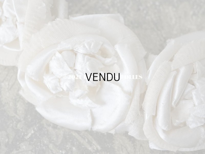 画像11: アンティーク 薔薇の布花のティアラ ヘッドリース オフホワイト & アイボリー
