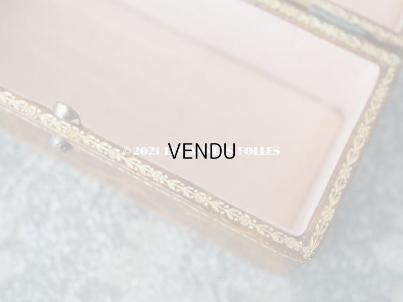 画像8: アンティーク 本革製 パフュームボックス 薔薇のガーランドの金彩入り - L.T.PIVER -