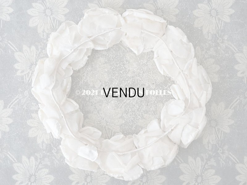 画像5: アンティーク 薔薇の布花のティアラ ヘッドリース オフホワイト & アイボリー