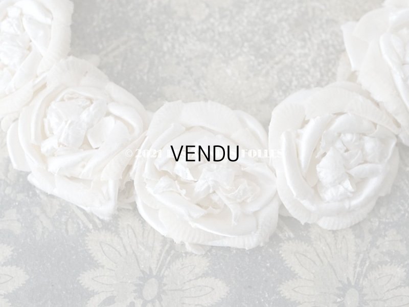 画像7: アンティーク 薔薇の布花のティアラ ヘッドリース オフホワイト & アイボリー