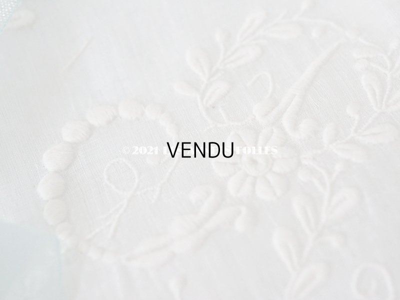 画像5: 未使用 アンティーク オリジナルボックス入り 結婚式のハンカチ モノグラム刺繍入り 手編みのヴァランシエンヌレース