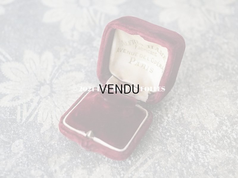 画像5: 1900年代 アンティーク イニシャル入り ベルベットのジュエリーボックス リングボックス ボルドー