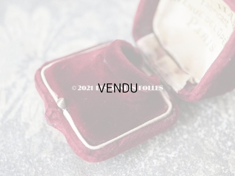 画像6: 1900年代 アンティーク イニシャル入り ベルベットのジュエリーボックス リングボックス ボルドー