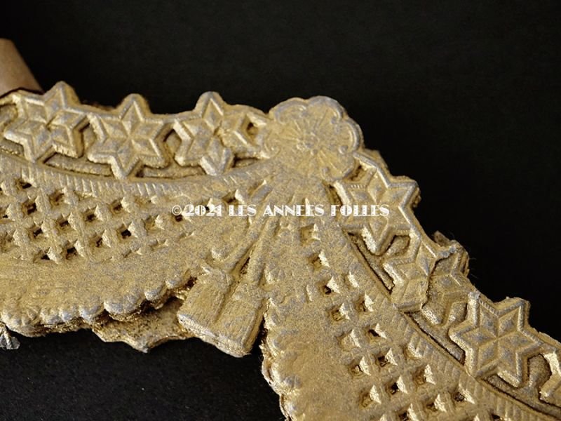 画像4: 19世紀末 未使用  アンティーク レースペーパー 星のガーランド 14枚のセット