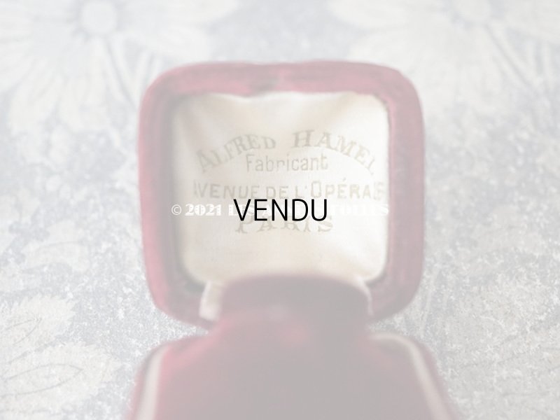 画像8: 1900年代 アンティーク イニシャル入り ベルベットのジュエリーボックス リングボックス ボルドー