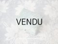 1900年代 アンティーク 　ピアス用　ジュエリーボックス 金彩の花模様 グリーン