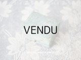 1900年代 アンティーク 　ピアス用　ジュエリーボックス 金彩の花模様 グリーン