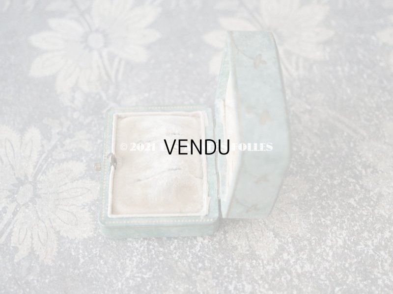 画像10: 1900年代 アンティーク 　ピアス用　ジュエリーボックス 金彩の花模様 グリーン