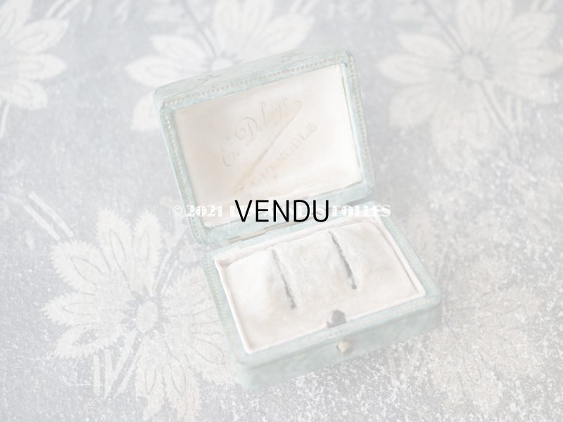 画像7: 1900年代 アンティーク 　ピアス用　ジュエリーボックス 金彩の花模様 グリーン