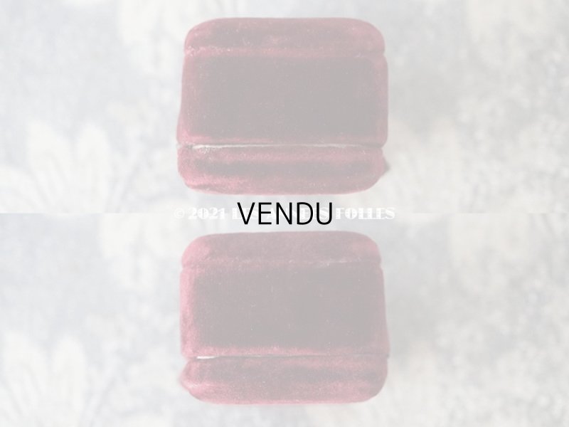 画像4: 1900年代 アンティーク イニシャル入り ベルベットのジュエリーボックス リングボックス ボルドー