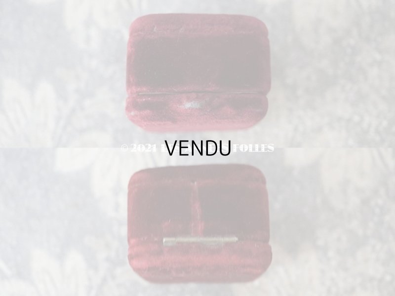 画像3: 1900年代 アンティーク イニシャル入り ベルベットのジュエリーボックス リングボックス ボルドー