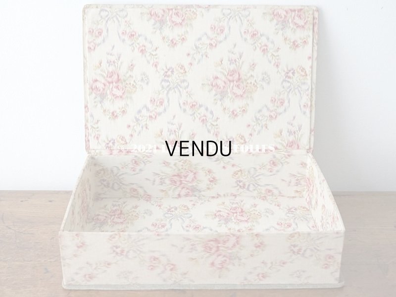 画像9: 1900年代 アンティーク 薄紫色のリボン & 薔薇のガーランド  カルトナージュボックス