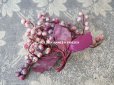 画像5: アンティーク シルク製　ピンクの実の布花   (5)